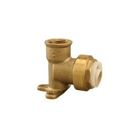 Plumb Eeze Drop Ear Elbow, 3/4 X 1/2 In, 90 Deg Angle, Brass, 200 Psi Pressure